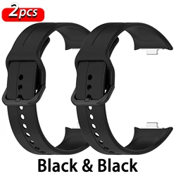 Premium Silicone Sport Strap - Durable Watchband Accessory for Mi Band 8 Pro (Black - Black)