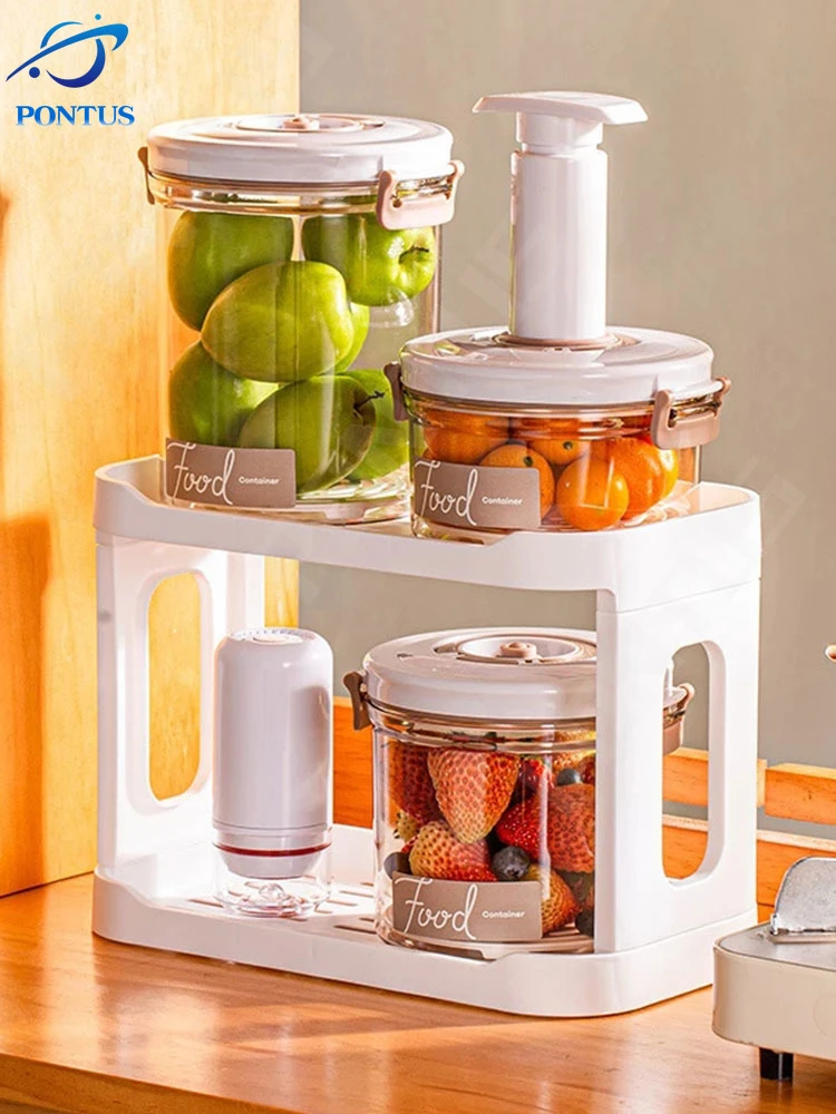 Food Storage Container Vacuum Freshkeeping Drainage Sealed Tank with