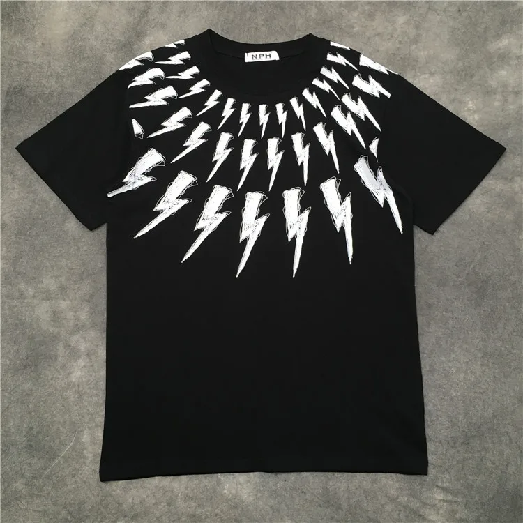 New luxury Men Graffiti NEIL BARRETT thunderbolt T Shirts T