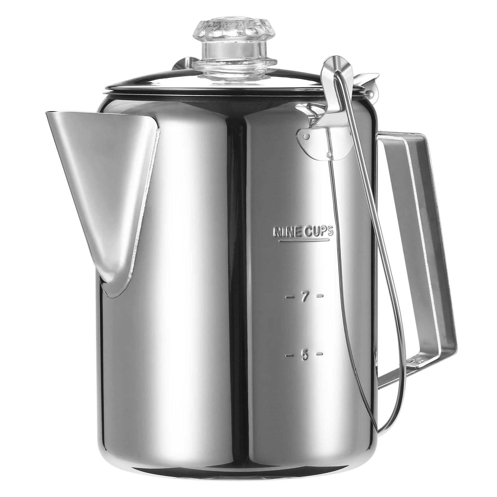 

Outdoor Coffee Maker Large Capacity Stainless Steel Coffee Percolator Pot Espresso Coffee Machine Double Wall Tea Maker Pot