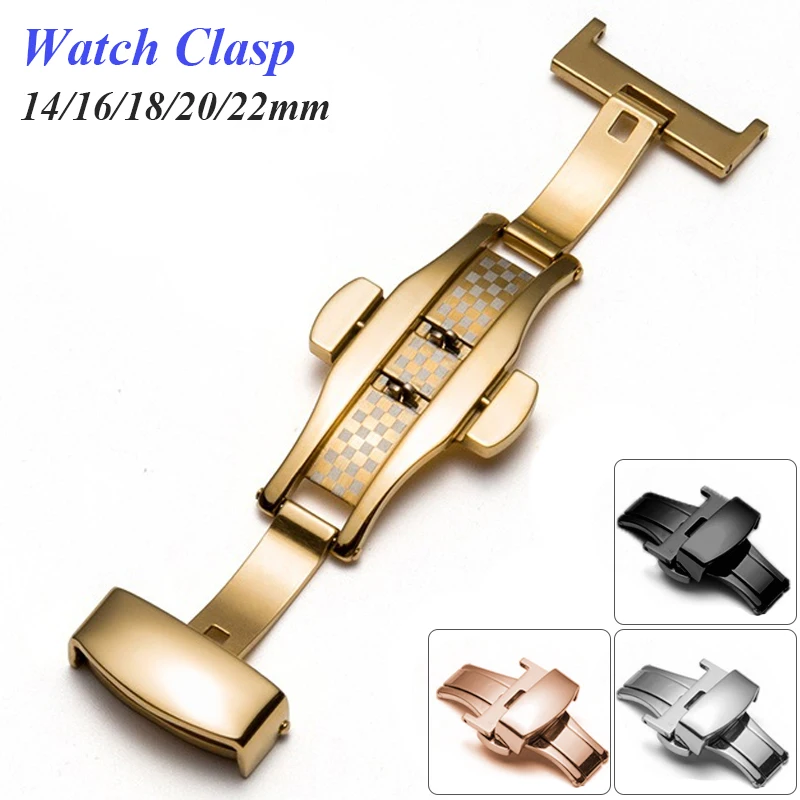 Sleek Stainless Steel Double Click Butterfly Buckle Clasp