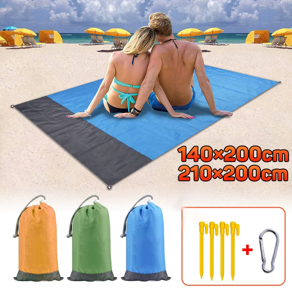 

2x2.1m Waterproof Pocket Beach Blanket Folding Camping Mat Mattress Portable Lightweight Mat Outdoor Picnic Mat Sand Beach