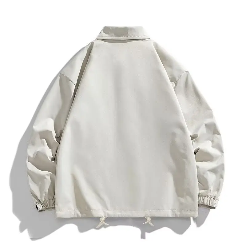 Harajuku Korean Jacket Men Spring Autumn Windbreaker Single-breasted Coat Bomber Jacket Loose Thin Varsity Jacket Long Sleeve