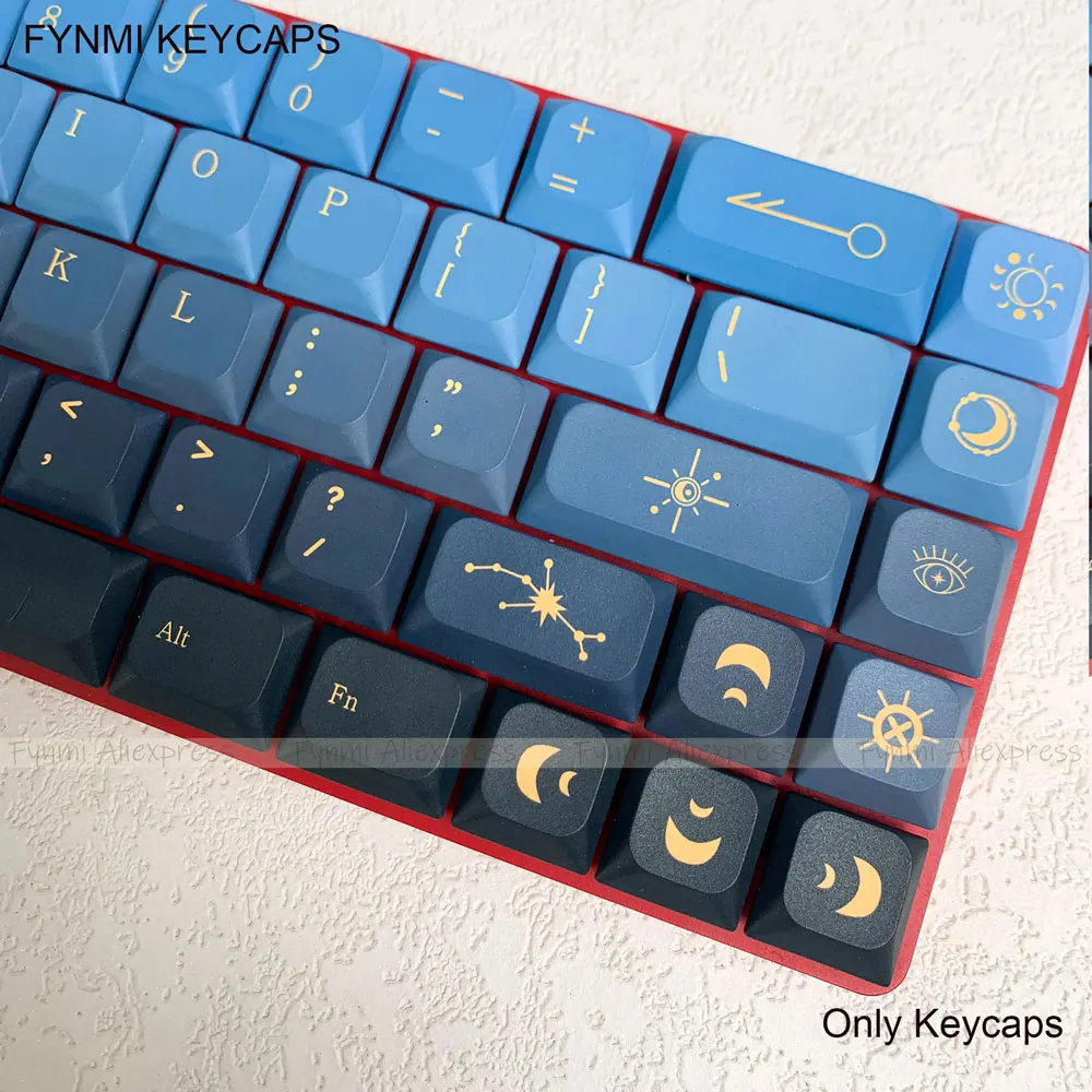 Fynmi 별자리 테마 로우 프로파일 126키 키캡 ANSI 키캡 PBT 키캡 기계식 키캡용 염료승화 프린팅