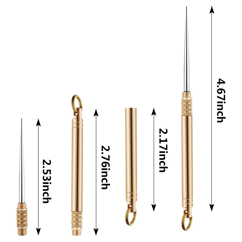 Portable Titanium Toothpicks Pocket Toothpicks Keychain Brass with Metal Toothpick Holder for Outdoor Picnic Camping Accessories toothpick set toothpicks set retractable toothpick