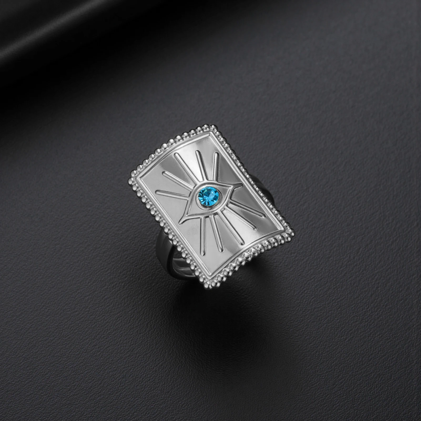 COOLTIME Platz Klassische Evil Eye Ring frauen Edelstahl Gold Farbe Vintage Öffnung Schmuck Zubehör Geschenk Großhandel – Detail 7