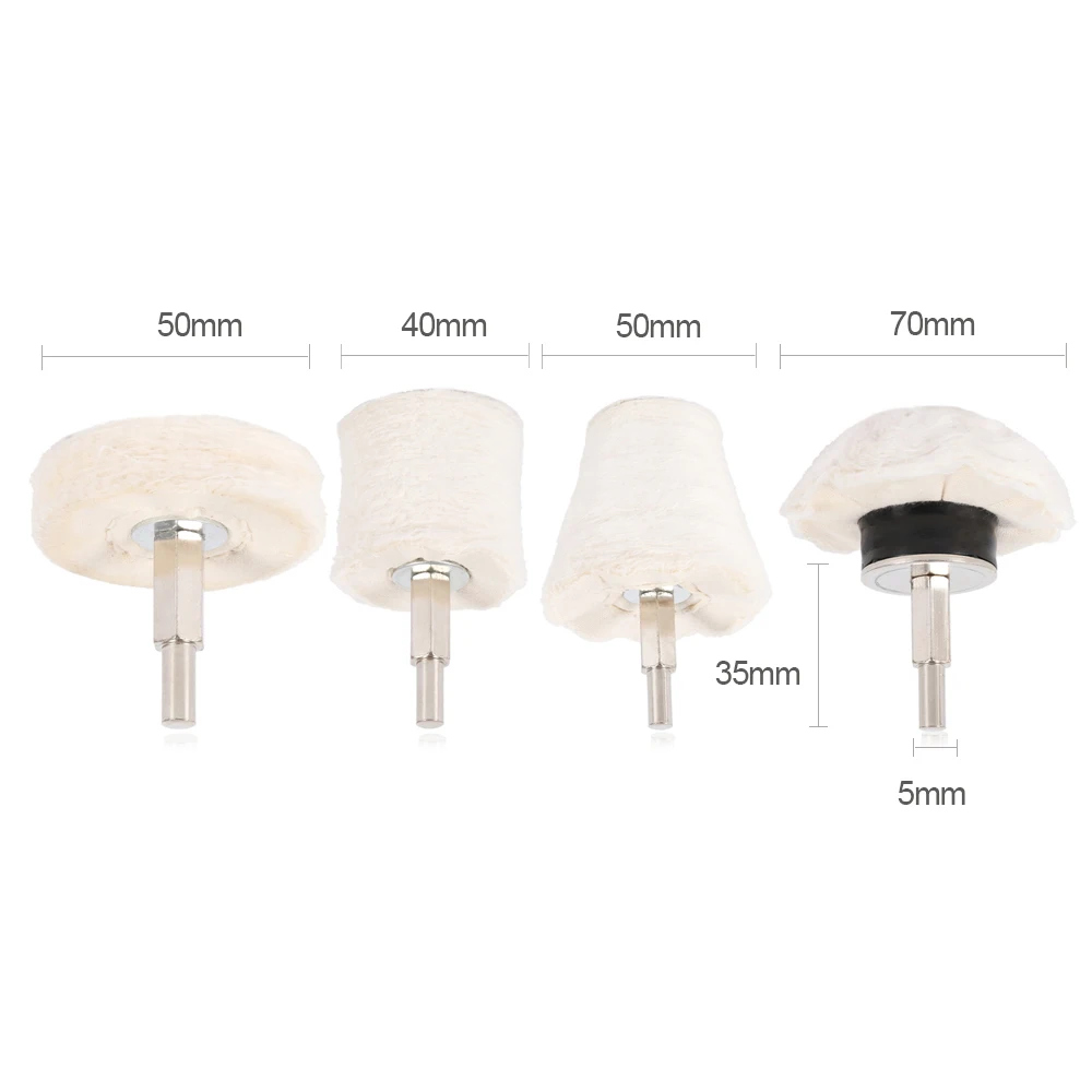 7Pcs Wear Resistant Buffing Wheel Mushroom T-Shaped Wheel Grinding Head Shank Lint Polishing Wheel for Wood Metal Glass 2