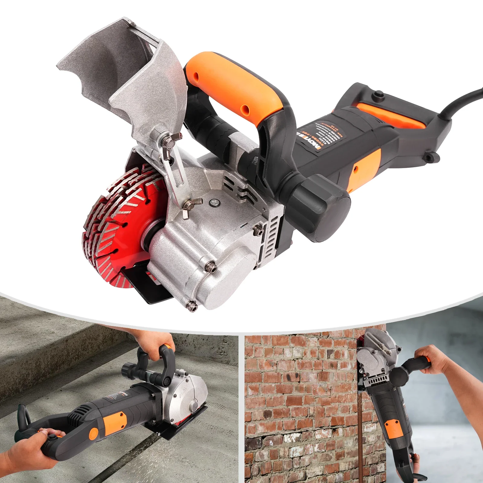 4800 W 220 V kreisförmiger Betonschneider, 5000 U/min, Steinziehlschneider, 42 x 40 mm, Schneidwandrillen für Baumaschbruch – Detail 18