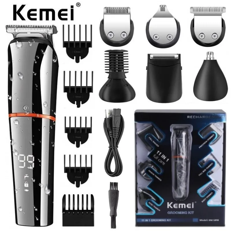 

Original kemei digital display all in one hair trimmer for men eyebrow beard trimmer electric hair clipper grooming kit haircut