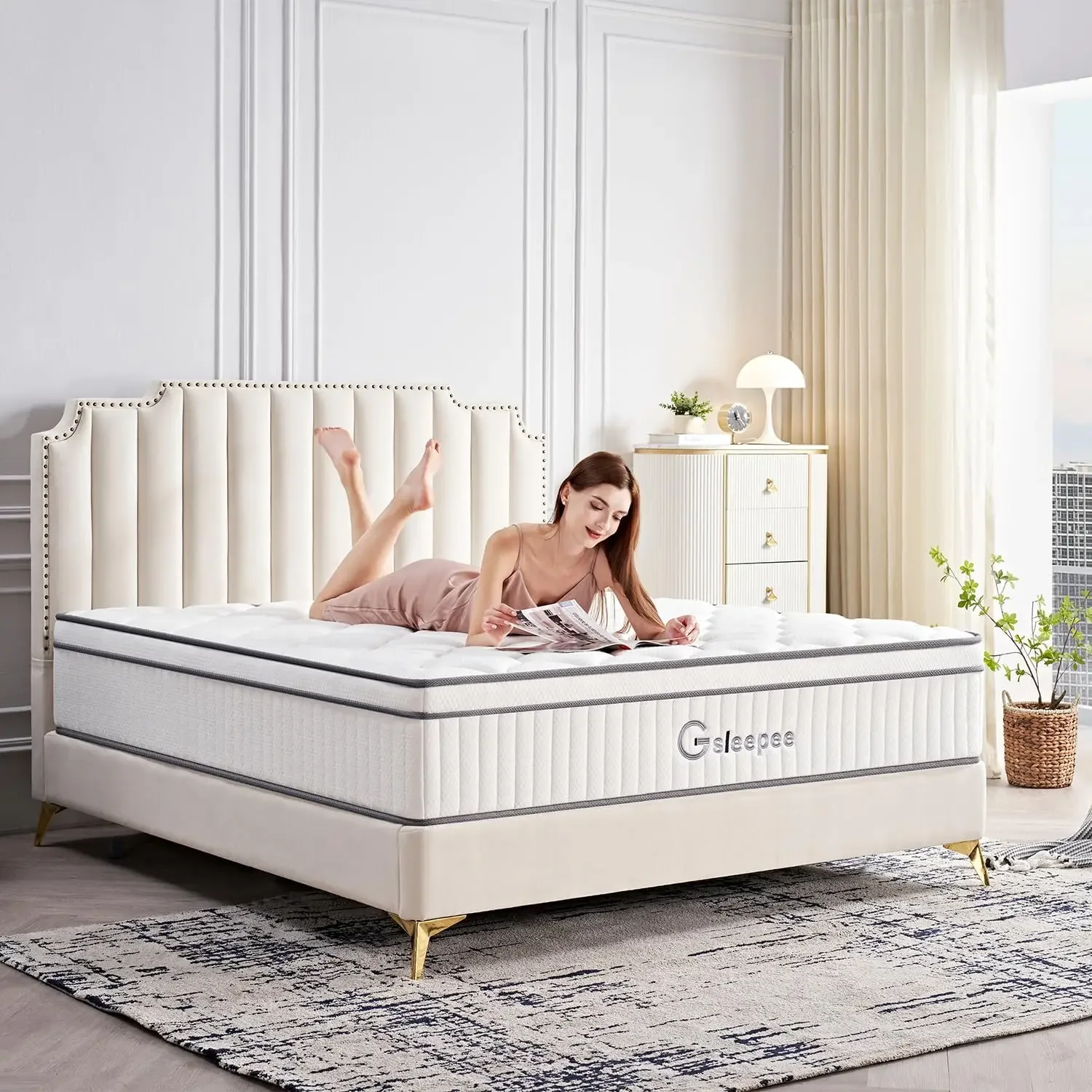 12 Inch Full Size Mattress in a Box, Memory Foam Hybrid Mattress for Motion Isolation, Soft