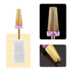 5 In 1 Tungsten Carbid Nail Drill Bits Milling Cutter For Remove Nail Polish UV Gel Tapered Safety End Cut Manicure Tools Golden 4