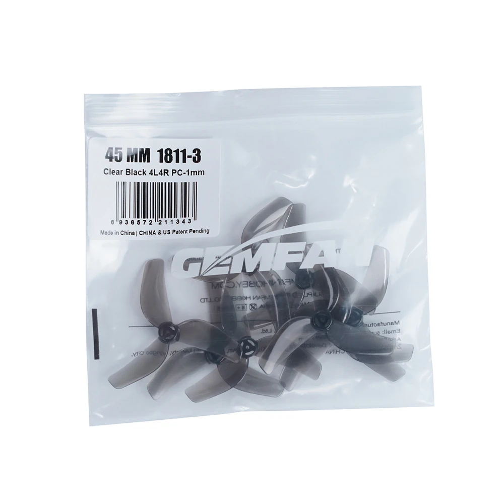 Gemfan 1811-3 45mm 1.8" PC 3-Blade Propeller Set 4CW+4CCW for Micro FPV Drone