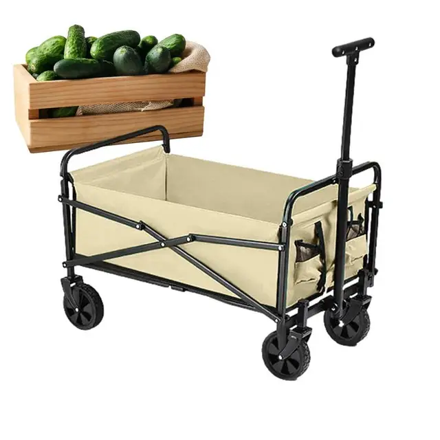 Kültéri Kemping Kosár 264 Lb Kapacitású Gördülő Kocsik Kerekekkel Összecsukható Közüzemi Kocsi Teherautó - Image 2