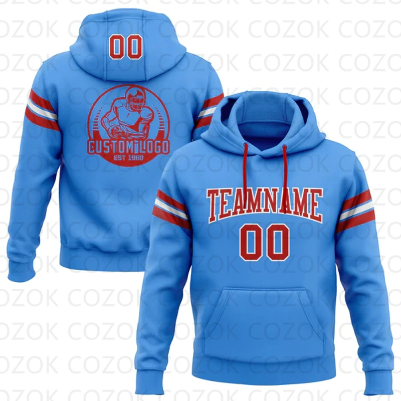 Customized Hoodie Blue Jersey 3D Printed  Unisex Pullovers Hoodie Casual Sweatshirts