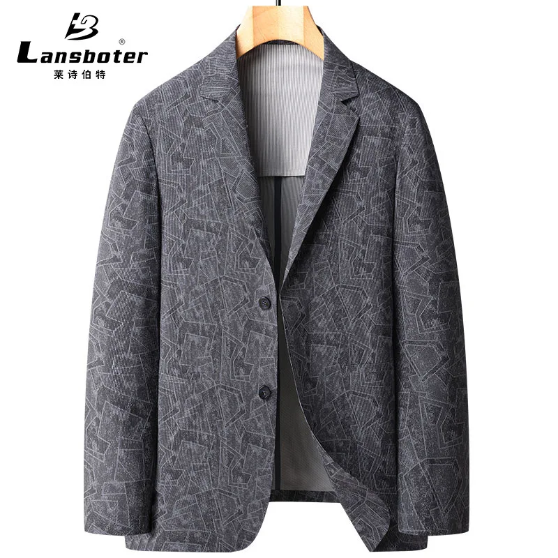 

Non-marking Embossed Printed Suit Jacket Spring And Summer New Trend Sunscreen Small Suit Men's Non-ironing Elastic Leisure