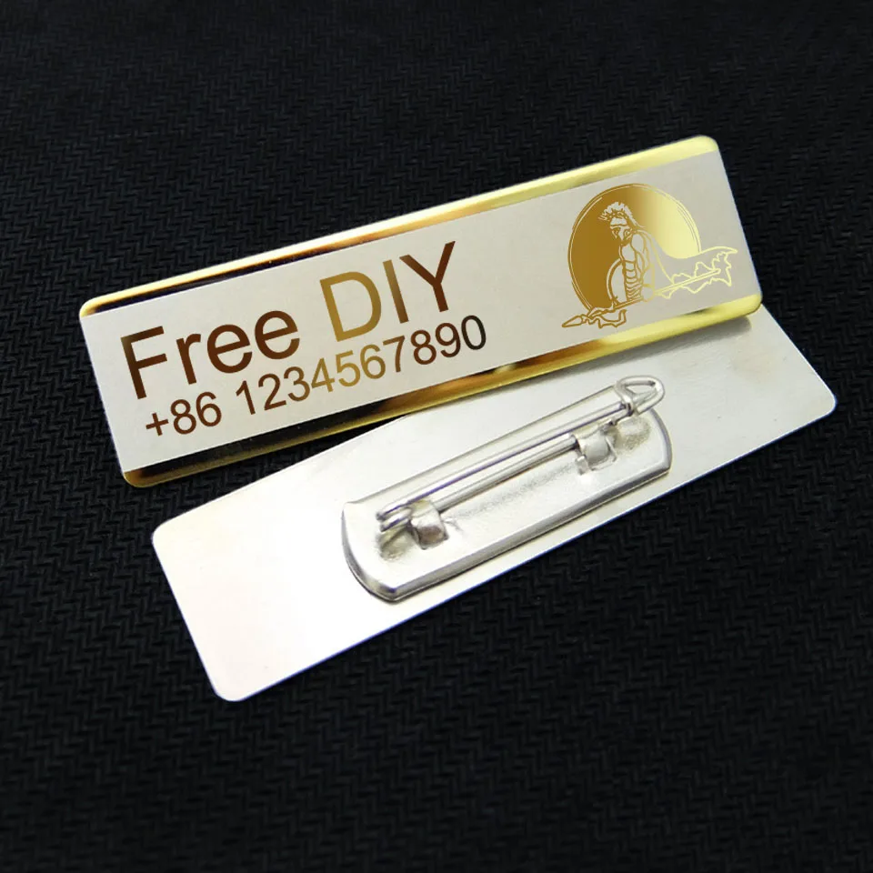 High Quality Diy Free Custom Name Or Logo Stainless Steel Brooch Pin