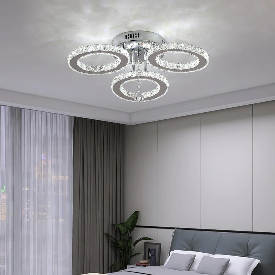 Moderne Gelaagde Kristallen Led Kroonluchter In Messing, 2-lagen