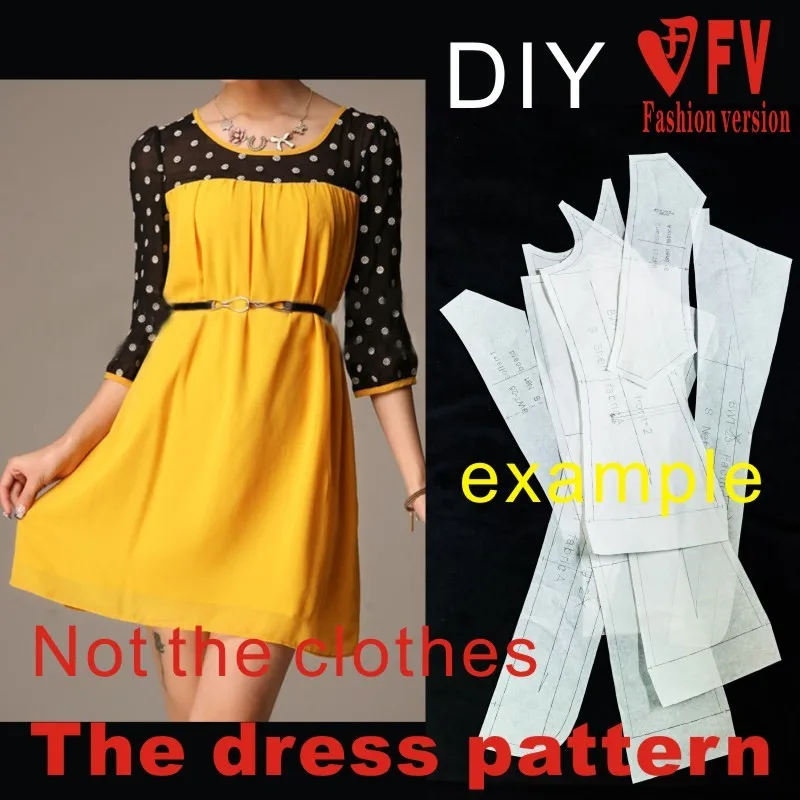 Clothing DIY The dress Dresses Sewing Pattern cutting drawing Dress Sewing Template BLQ-33