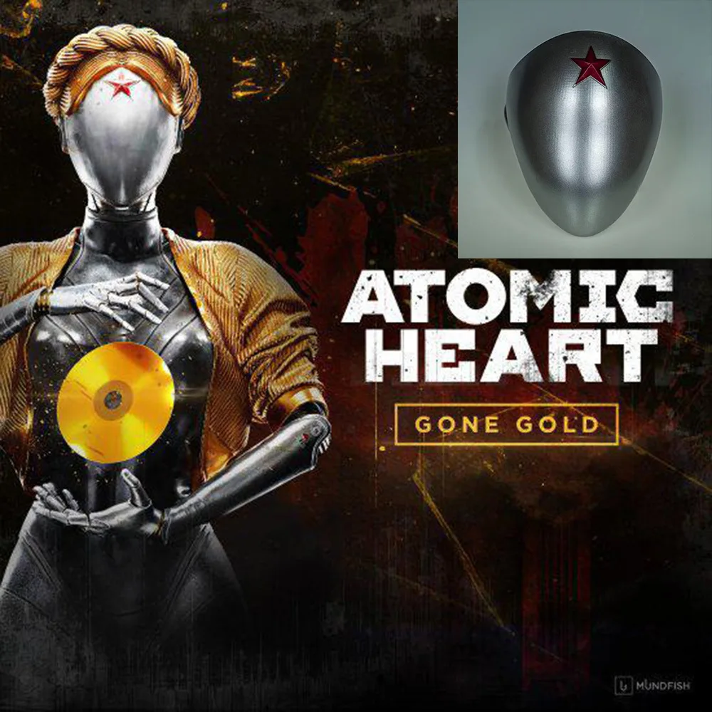 

2023 New Game Atomic Heart Cosplay Prop Twin Robots Atomictwinnies 3D Printed Cool Facemask Halloween Comic Con Helmets Hat