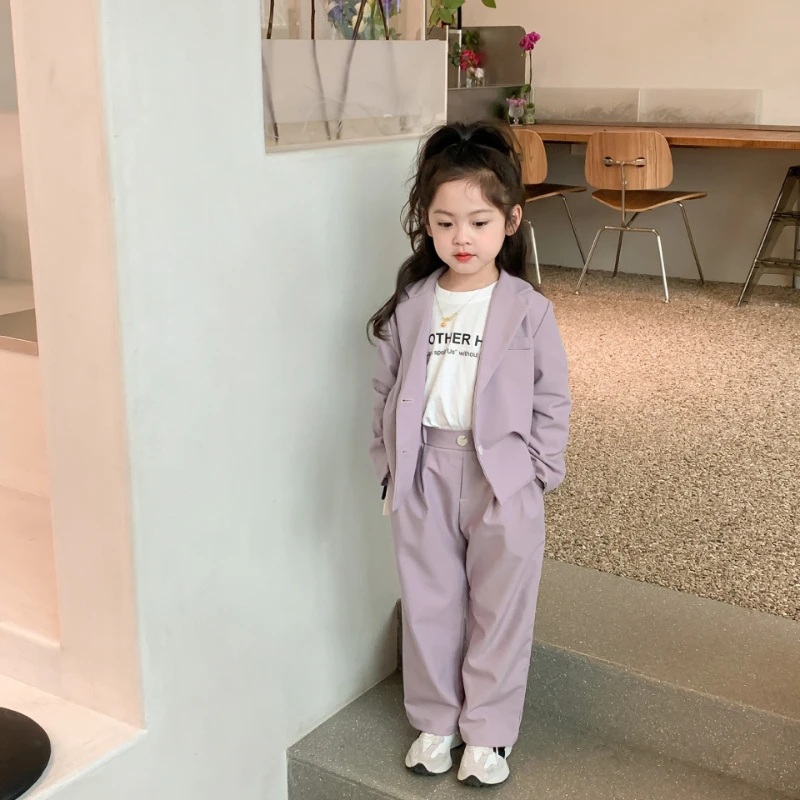 

Children Jackets+Pants 2pcs Outfits Baby Girls Blazer Suits Clothing Sets Fashion Spring New Formal Korea Kids Casual Suit 2024