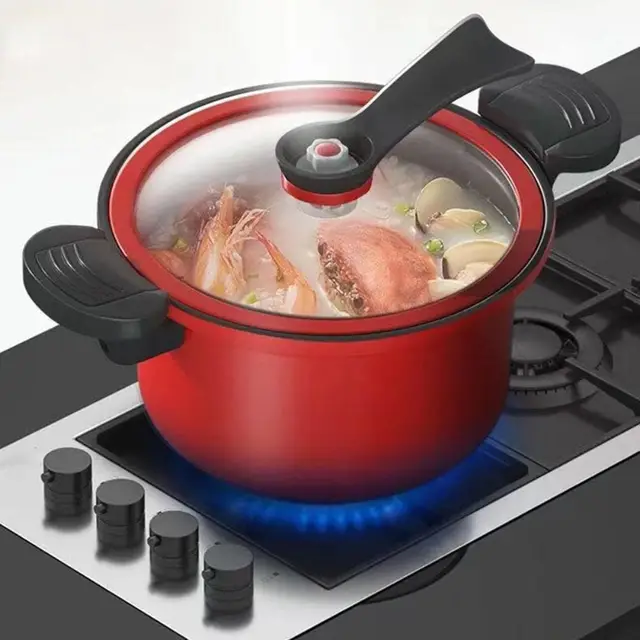 Multifunctional 3.5L Pressure Cooker Stew Pot Non-Stick Rice Cooker Micro Kitchenware Soup Meat Pot Induction Cooker Gas Stove 6