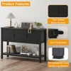 Console Sofa Table, Modern Entryway Table with Sehves, Couch Table with Storage (47.24 Inch Wide, Black) 5