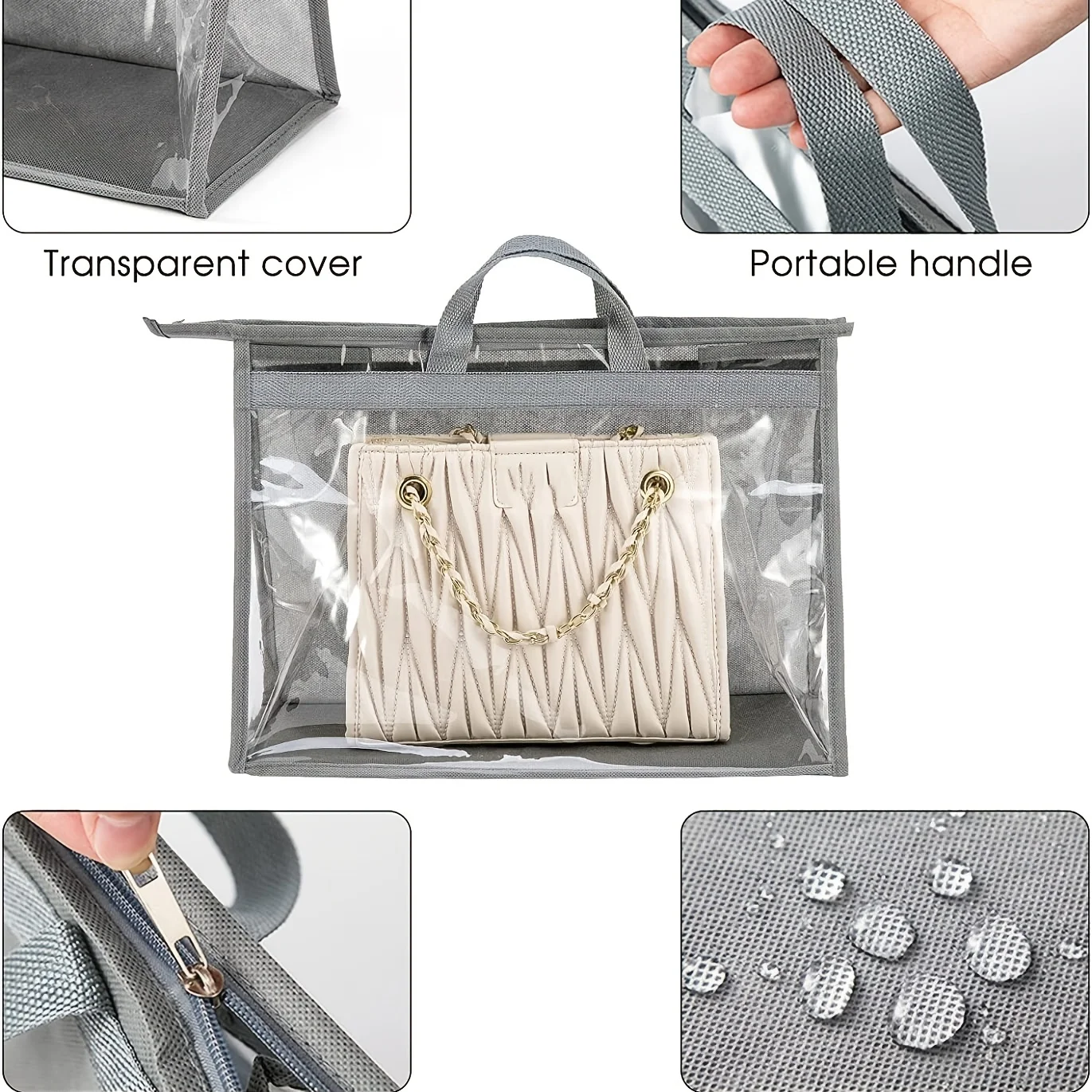 Handbag Dust Bags Clear Purse Storage Organizer For Closet, Zipper Hanging Storage  Bag For Handbags - AliExpress