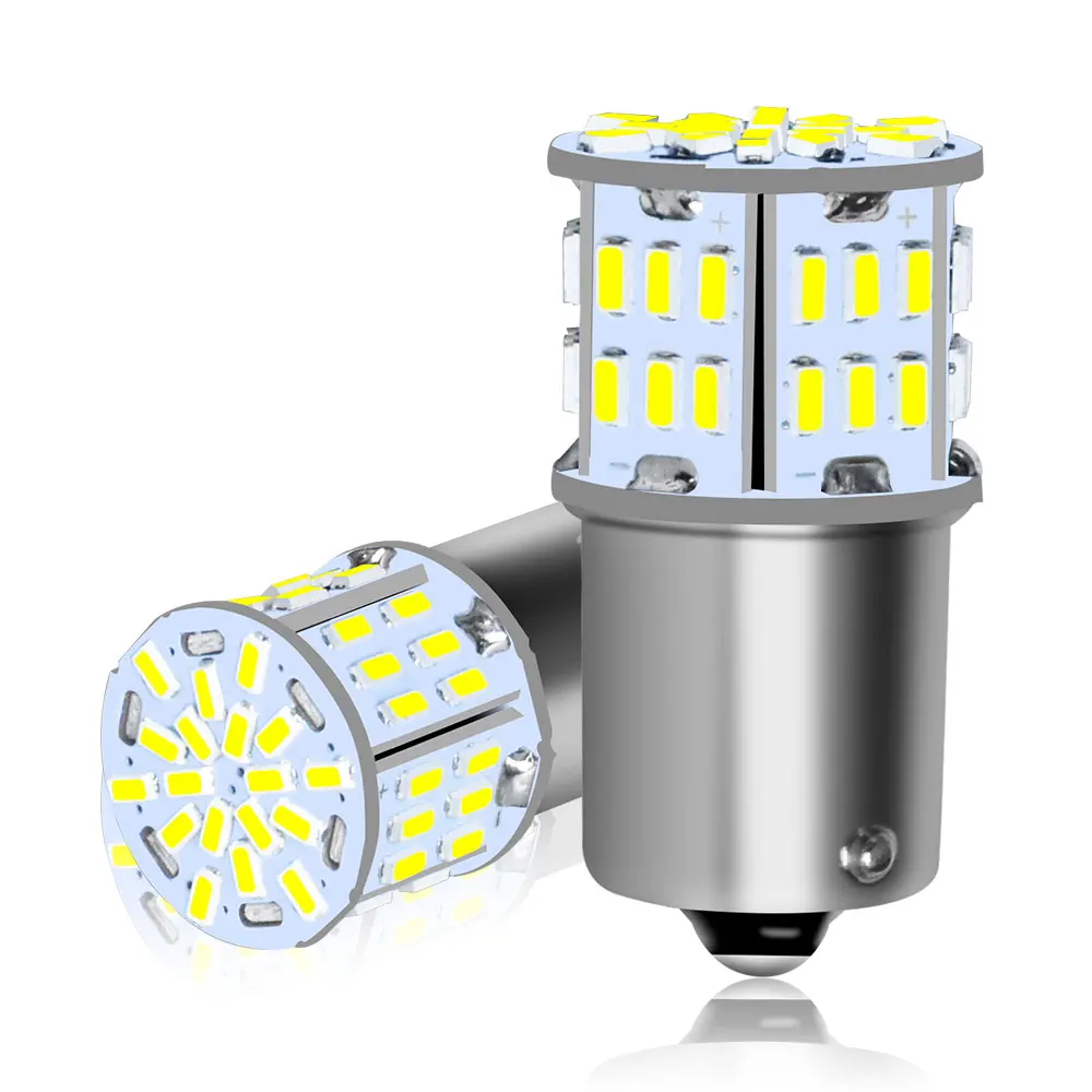 2/4/6/10 Uds bombillas LED P2MAX ultrabrillantes 1156 BA15S S25 G18 P21W 1157 BAY15d P21/5W 12V luces de conducción antiniebla inversa de freno de coche blanco