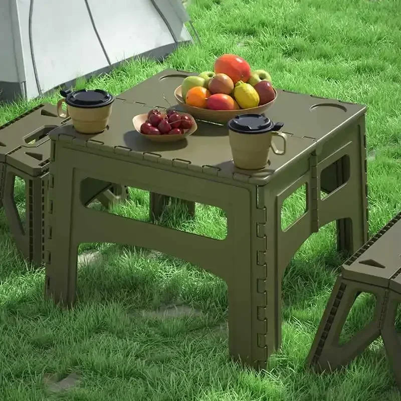 Plastic Folding Table Outdoor Portable Simple Dining Learning Baby Drawing Desk Writing Desks Stool Furniture Gaming Tables