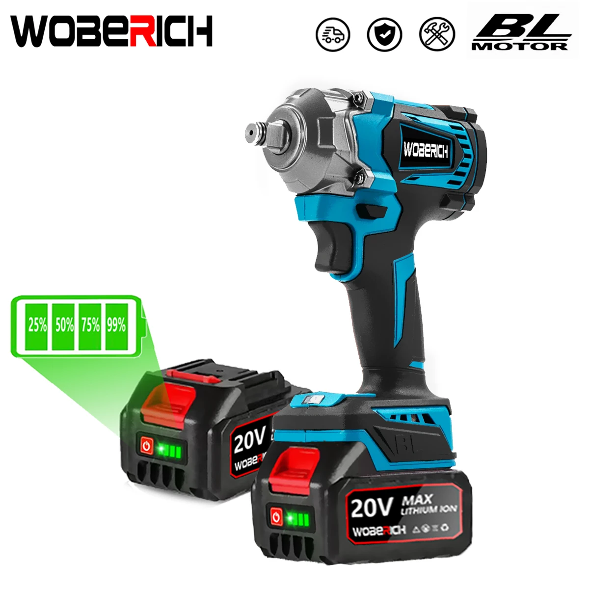 Brushless Electric Impact Wrench 1/2 Inch Cordless Electric Wrench Screwdriver Power Tools 1200N.M Torque For Makita 18V Battery