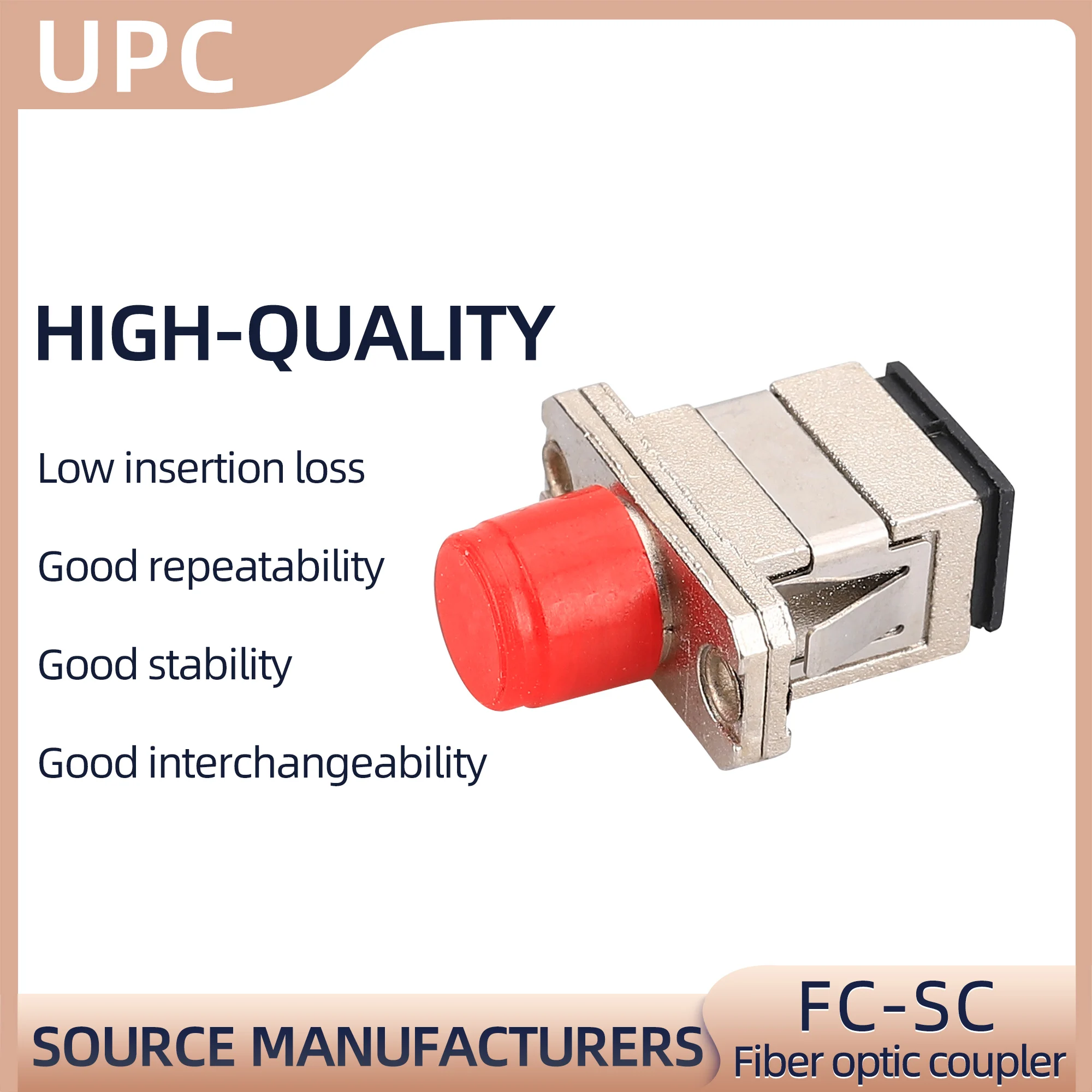 

Fiber Optic Coupler 50/100/150/200PCS Optic connector FC-SC Flange Coupler adapter Metal