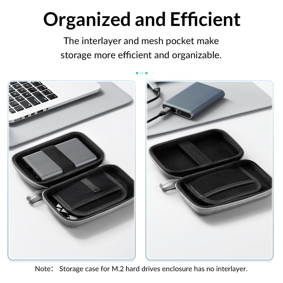 ORICO 2.5'' 3.5'' HDD Case Storage Bag for External Hard Drive Case/ M.2 Hard Disk Case /Earphone/U Disk Large Capacity Storage