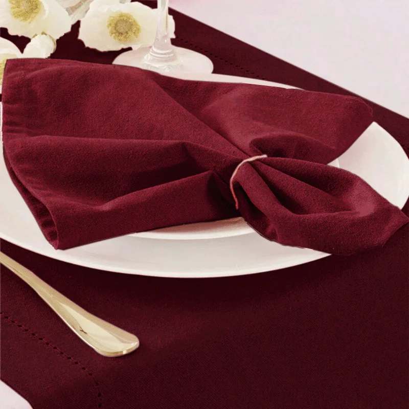 Tablecloth Napkin Durable Polyester Thickened Placemat Reusable For Kitchen Dining Wedding Decoration Garden Birthday Party
