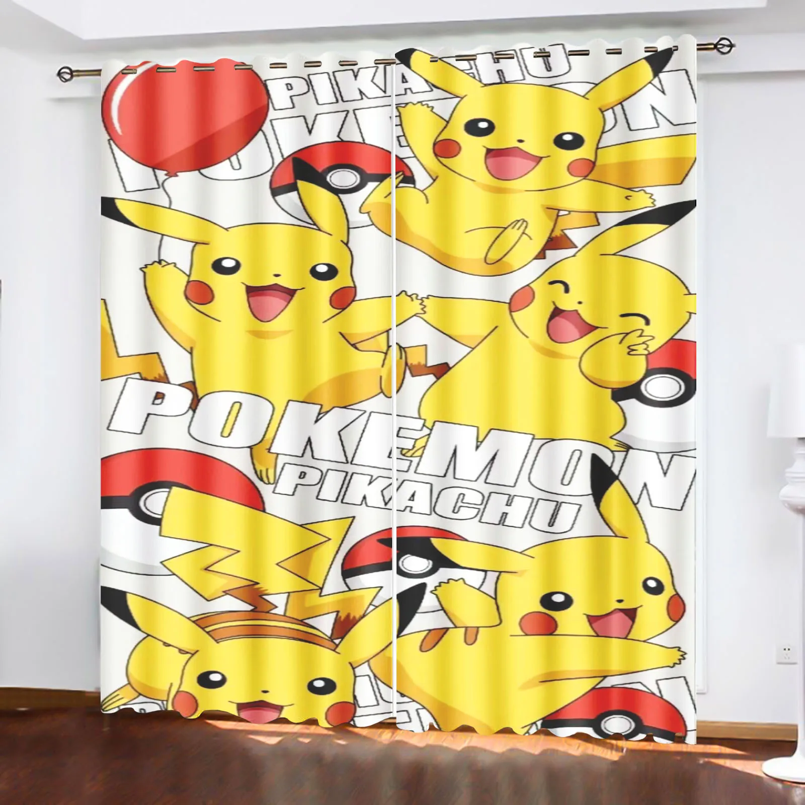 PokéMon Pikachu Printed Curtains For Living Room Bathroom Living Room Bedroom Blackout Curtains Drapes Dustproof Cartoon Cute 2