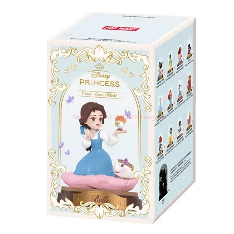 공식 팝 마트 디즈니 프린세스 크리에이티브 월드 시리즈 뮬란 수집용 블라인드 박스 피규어 장식 장난감 소녀 선물