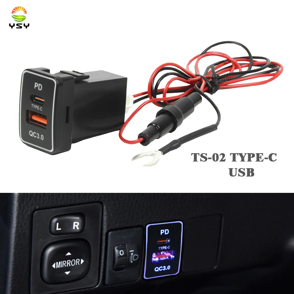 Caricabatterie Auto USB-C Con 3 Porte – Adattatore Accendisigari Con QC3.0 E 2.1A, Ricarica Rapida, LED Blu - 3