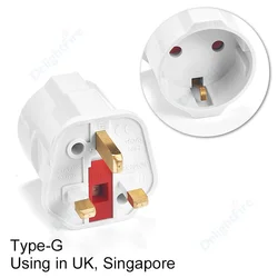 European to UK Plug Adapter, Euro to UK Electrical Socket Converter, 250V Power Adapter - White