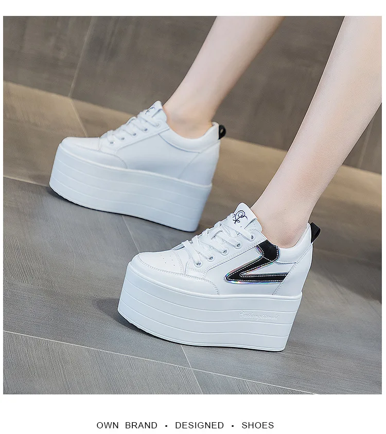 12 cm hohe Keilabsatzschuhe aus Leder für Damen - true-deals-club