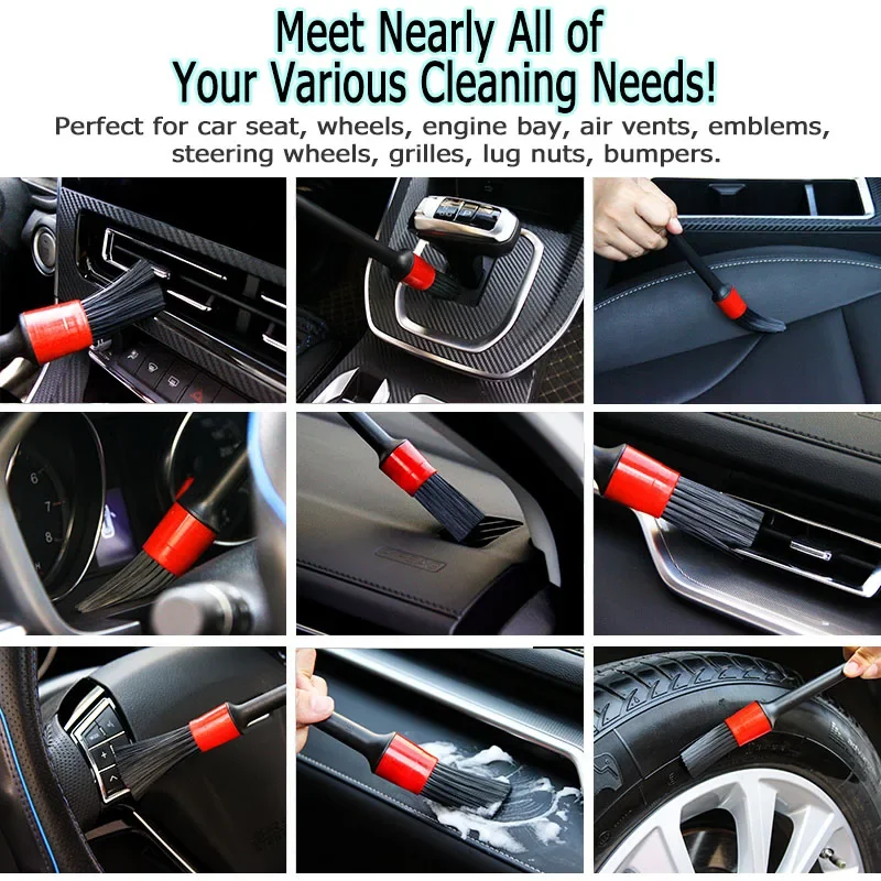 Car Detailing Brush Set-Automotive Cleaning Tools for Engine Dashboard Interior Air Vent & Wheels 5pcs Options Available
