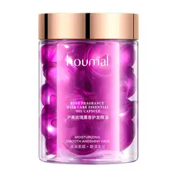 Rose-Infused Hair Smoothing Serum Capsules - Nourishing Leave-In Conditioner for Frizz-Free, Revitalized Hair
