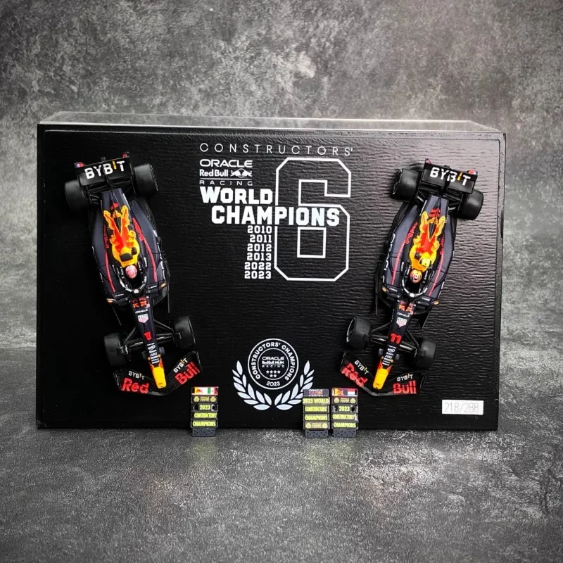 

Premium ratio 1:64 Red Bull F1 car 2023 Vestapan Perez 6 Crown Commemorative set car model, a holiday gift for children.