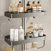 Bathroom Shower Head Holder Wall Mounted No Drilling Required Shampoo Organizer Rack Integrated Design Storage Shelf 2
