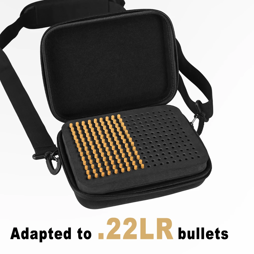 .22LR 9mm Ammo Pouches Double Layer Ammo Case Bullet Storage Case Box Ammunition Box Tactical Bag Cartridge Handbag Hunting Ammo Pouch Ammo Storage Box Ammunition Bag Dump Pouch Double Dump Pouch