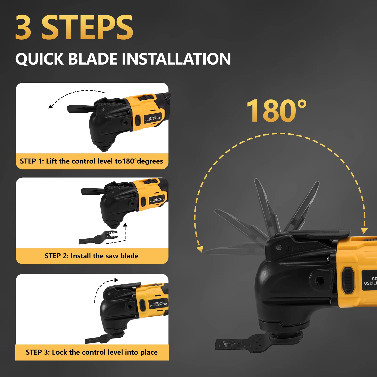 Oscillating Tool Cordless Electric Woodworking Cutting Saw Electric Trimmer for De-Walt 20V Battery DIY Home Improvement Tool 5