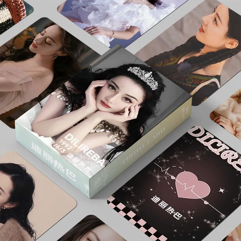 55pcs/Box Dilraba Dilmurat Dilireba Di Li Re Ba Mini Card Laser Lomo Card Fans Collection Gifts