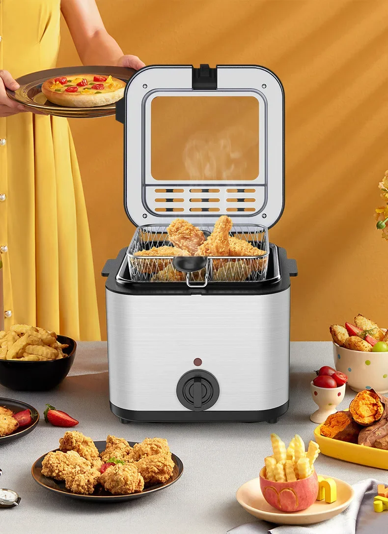 Description Picture 5 of itemFryer Multifunctional Integrated Self-thermoelectric Fryer French Fries Machine Oil Slicer  Electric Deep Fryer 220v