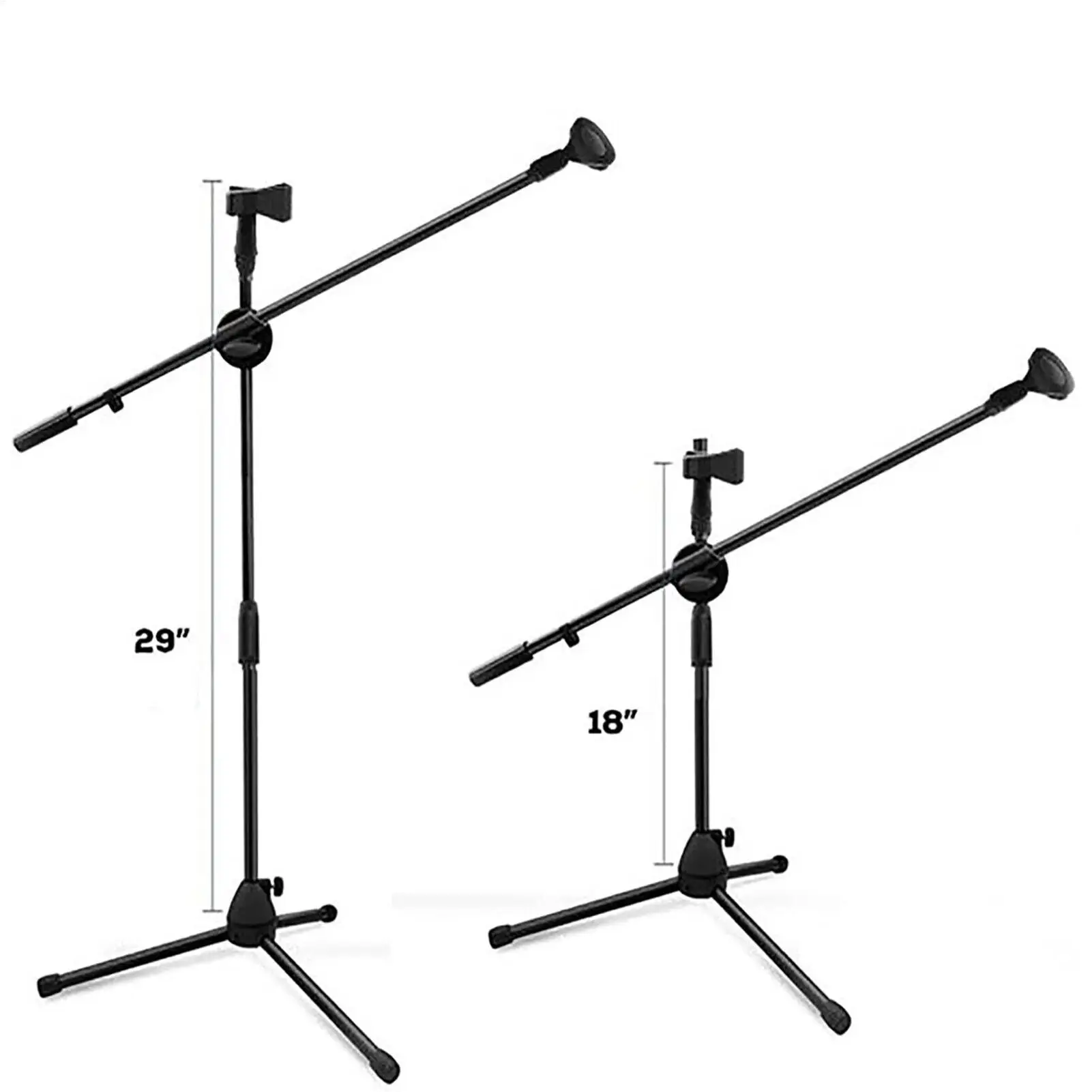 삼각대 붐 마이크 스탠드(마이크 클립 포함) 휴대폰 및 마이크는 포함되어 있지 않음, 접이식이며 가벼움, 팔 조절 가능