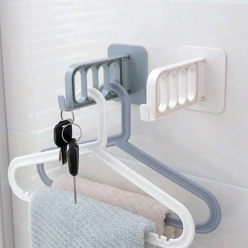 Indoor Self Adhesive Laundry Hanger Drying Rotatable Hook Stand Home Organizer Portable Wall Stick Clothes Hanger Storage Rack 1