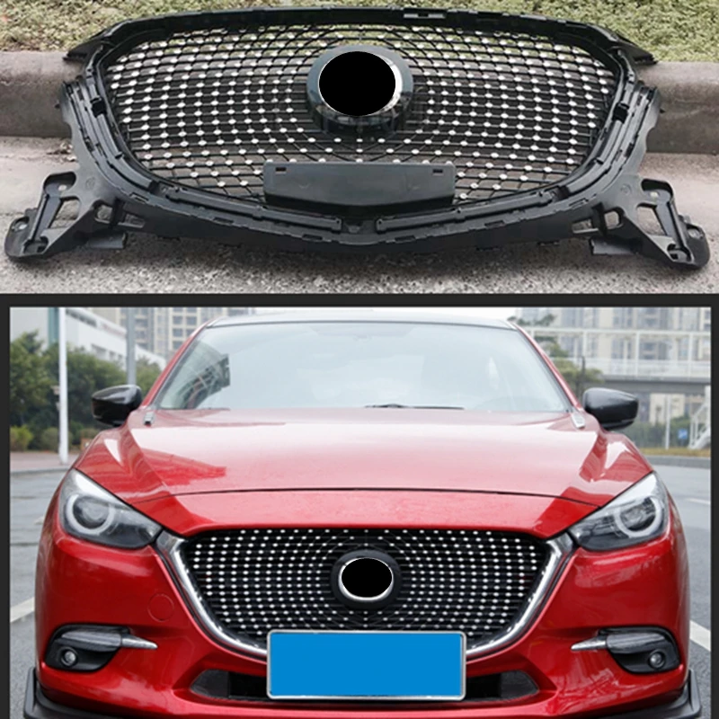 

ABS Honeycomb Lacquer that Bake Up Front Racing Grill Fit For Mazda AXELA Mazda 3 2014-2018