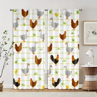 2pcs, Curtains Cute chicks Machine Washable Fabric,Without Electricity Wall Decor Applies to bedroom living room decoration 2